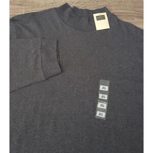 Covington Men's XXLT Long Sleeve Charcoal Gray Mock‎ Turtleneck 100% Cotton